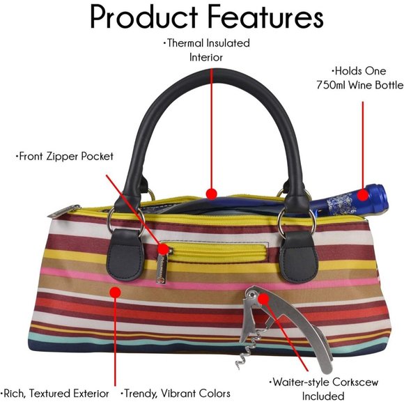 Primeware Insulated Wine Clutch w/Corkscrew - Picture 5 of 7